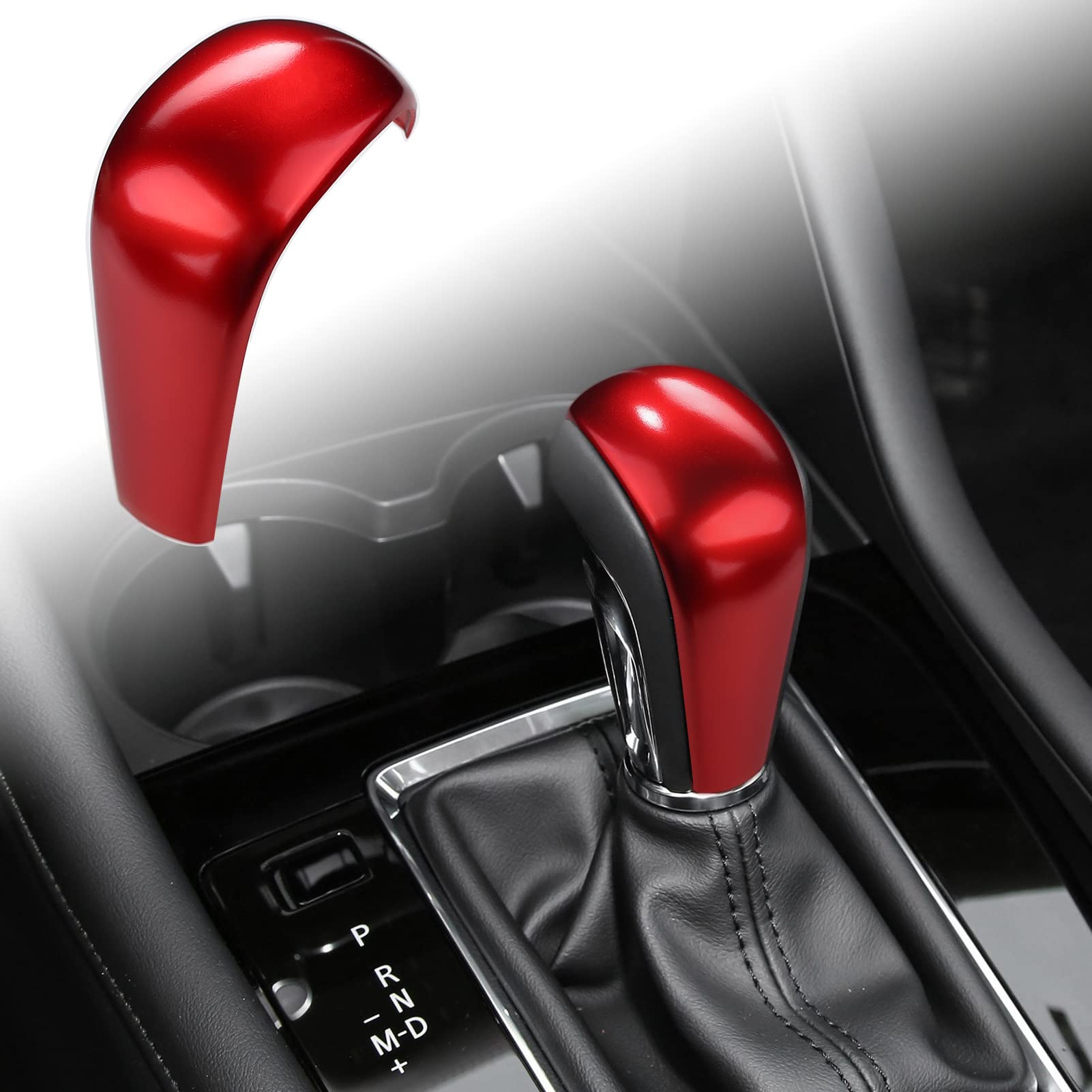 Anfokas Compatible With Mazda 3 Cx-30 Cx-50 Accessories Sporty Car Gears Gear Panel Gear Shift Knob Cover Trim Cap Interior Decoration Sticker -Red