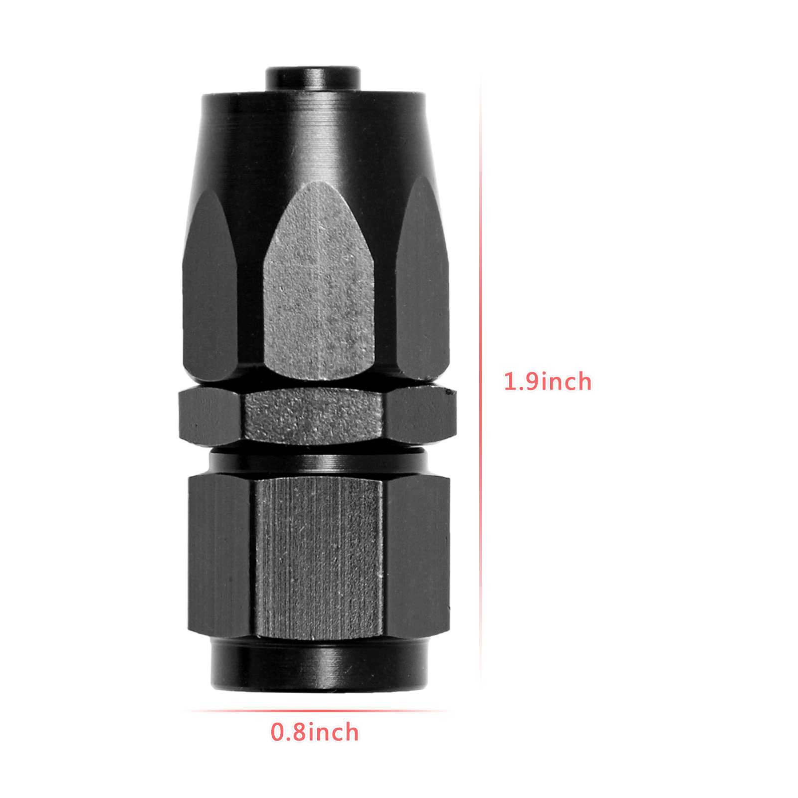 Shineyoo 6An Straight End Fitting 4 Pcs For Braided Fuel Oil Gas Line Hose End 6 An Fittings Aluminum Black