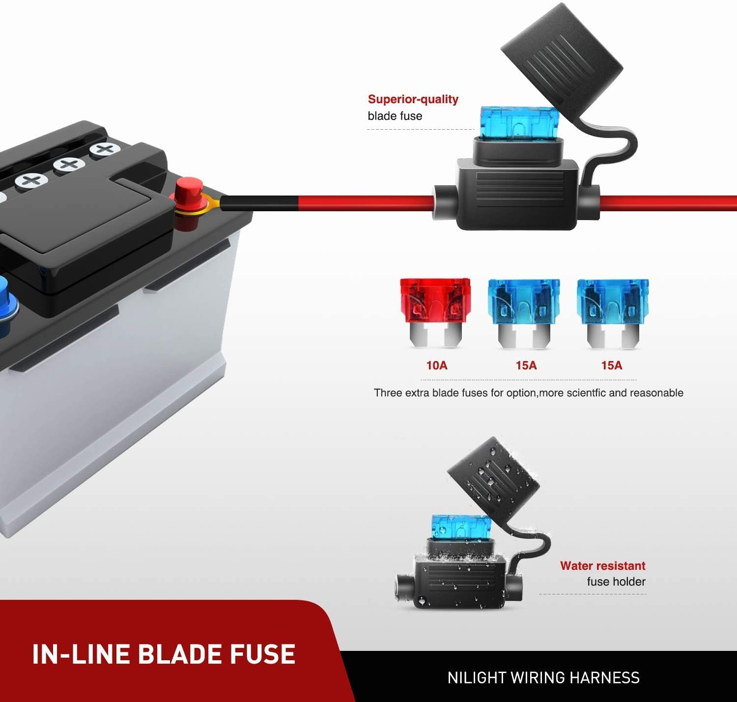 Nilight 2Pcs 4Inch 18W Flood Led Pods Universal Adjustable Pillar Hood Off Road Led Work Light With Mount Bracket Wiring Harness