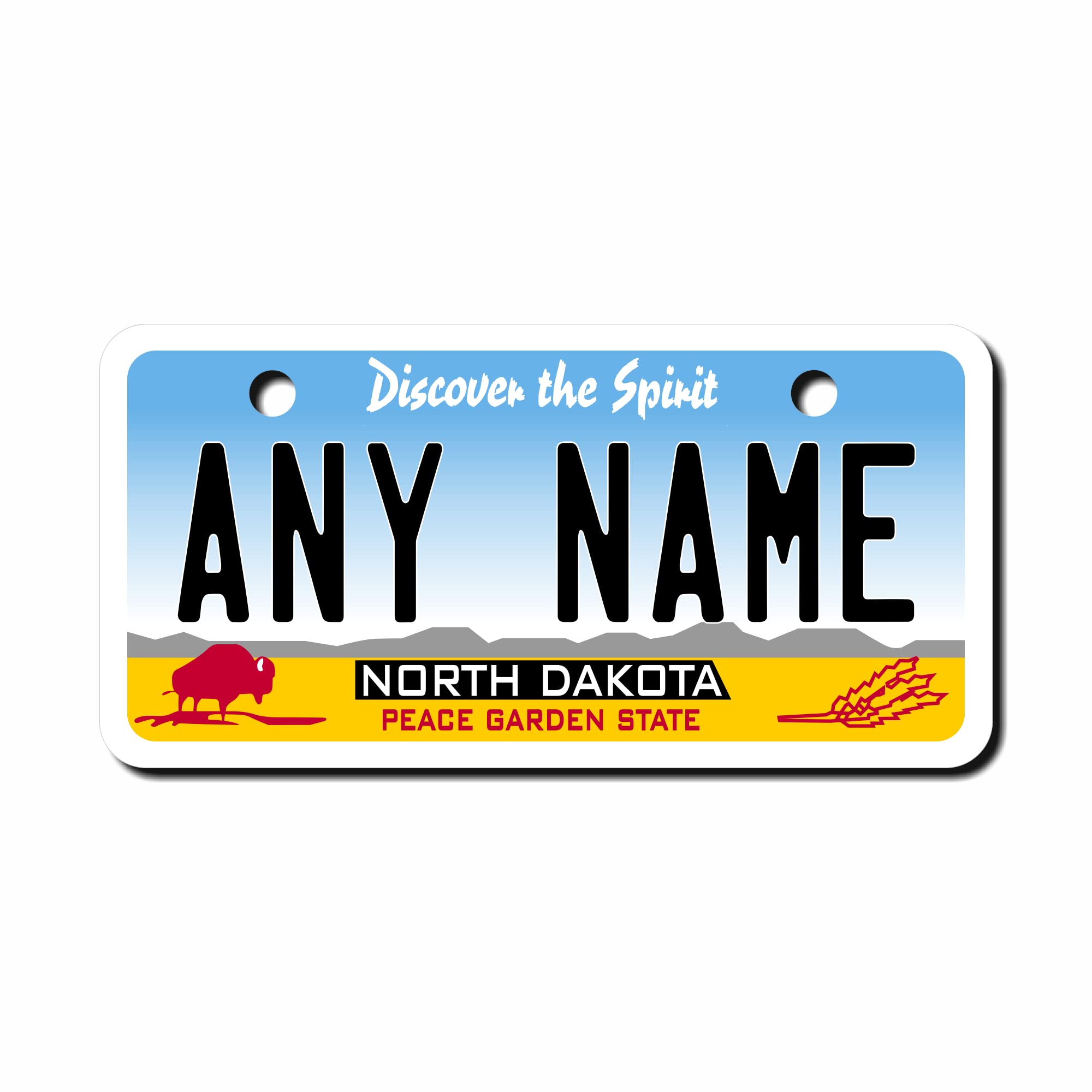 Teamlogo - Personalized North Dakota License Plate - Custom Aluminum Name, Text Or Number Plate - Customized License Bike Access