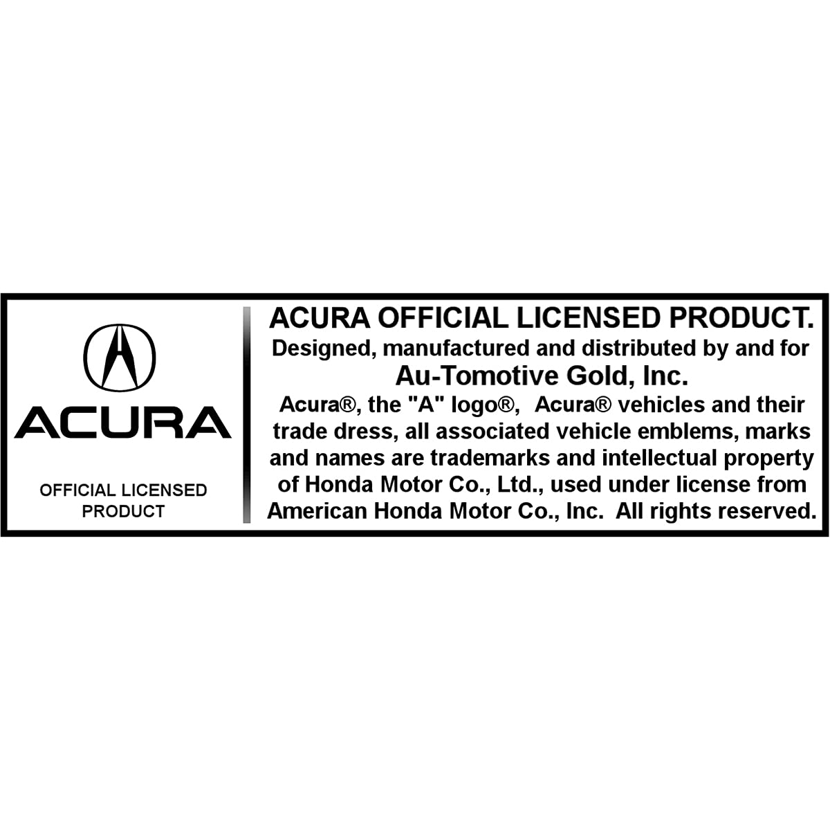 Au-Tomotive Gold Laser Etched License Plate Frame For Acura A-Spec (Black)