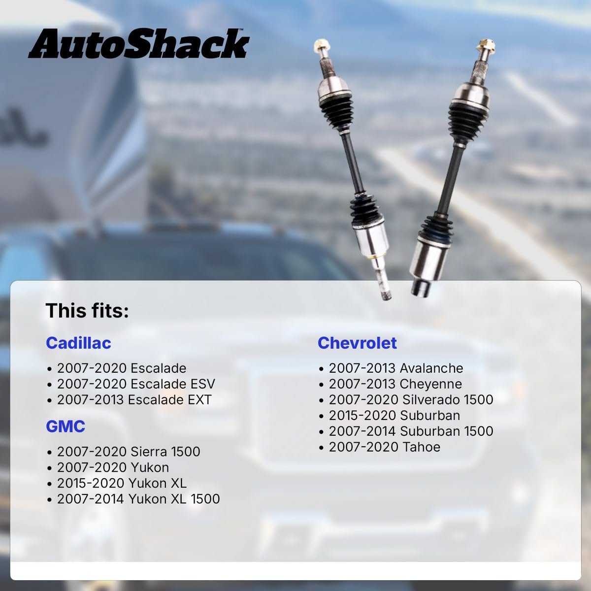 Autoshack Front Cv Axle Drive Shaft Neoprene Boots Pair Of 2 Replacement For Chevrolet Silverado 1500 Tahoe Avalanche Suburban 1500 Gmc Sierra 1500 Yukon Xl Cadillac Escalade 4Wd Dsk052052