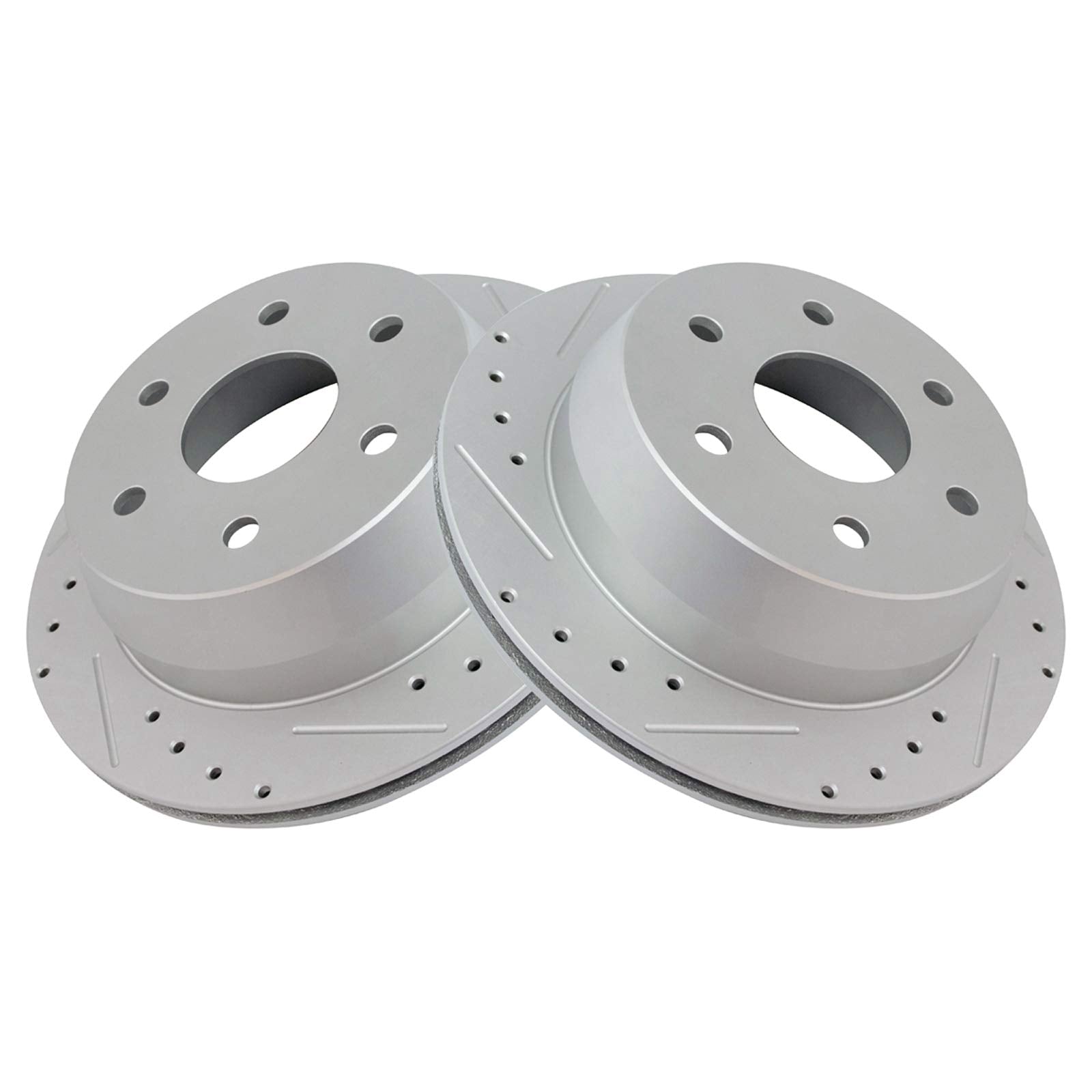 Trq Rear Performance Brake Rotor Drilled Slotted Pair For Cadillac Chevy Gmc Truck