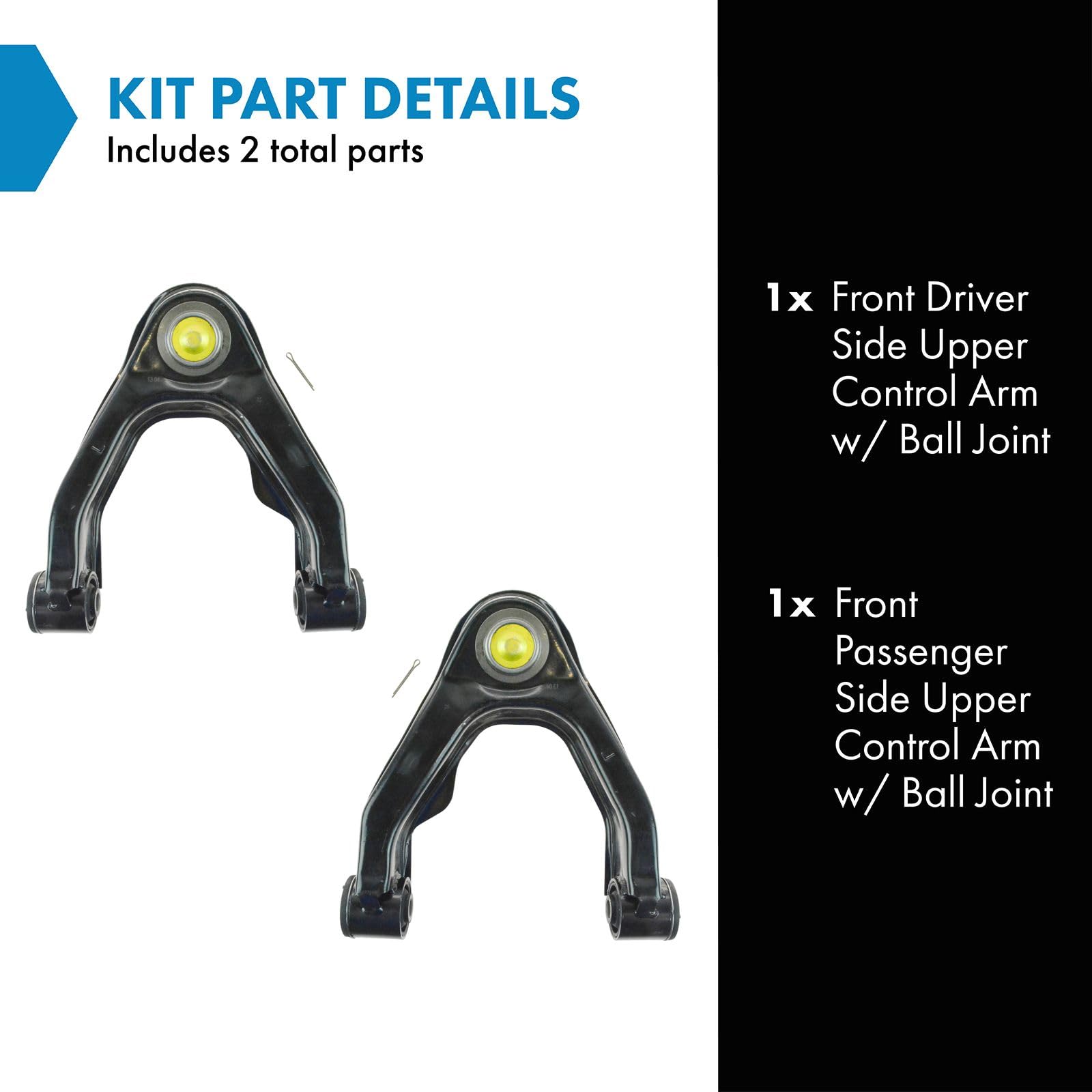 Trq Front Upper Control Arm With Ball Joint Set Compatible With 2000-2004 Nissan Frontier Xterra Ni4512100 Ni4513100
