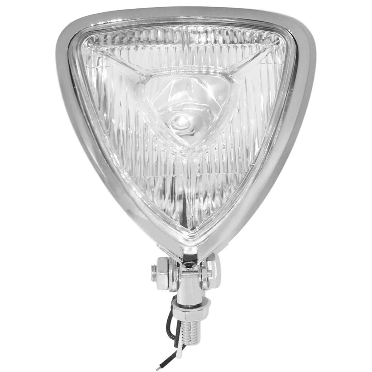 Fatecim Mini Thin Section Triangle Motorcycle Headlight Clear Lens Chrome Light For Harley Chopper Custom