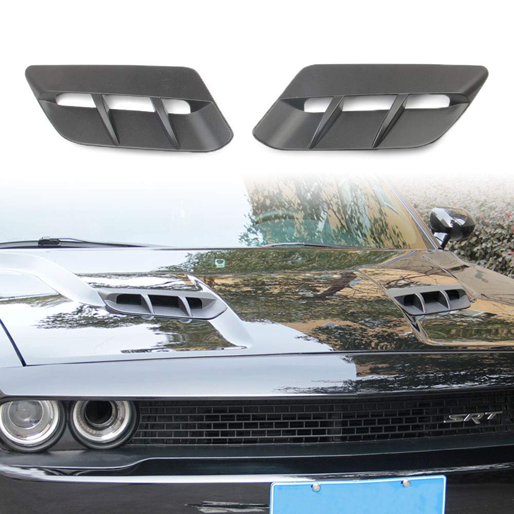 Korlot Engine Hood Air Outlet Vent Moulding Cover Trim For Dodge Challenger 2015-2023 Sxt (Matte Black)