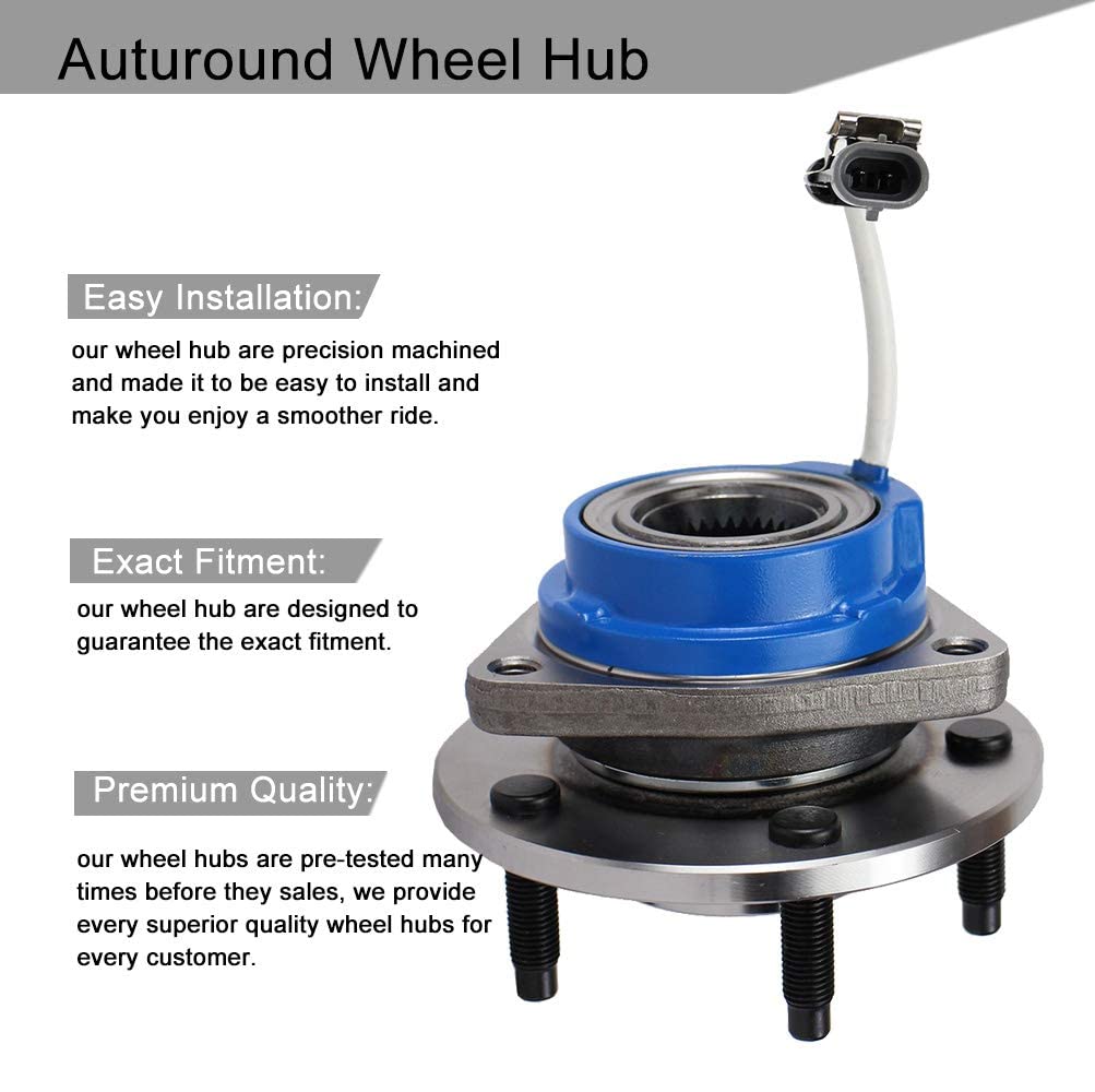 Autoround 513121 Front Wheel Hub Bearing Assembly Fit For Chevy, Buick, Cadillac, Pontiac, Oldsmobile- Impala, Lesabre, Lacrosse