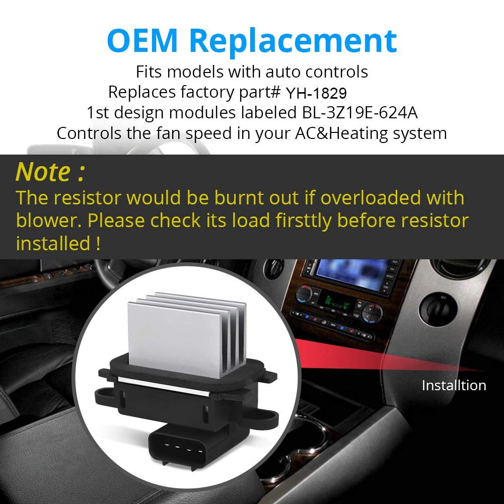 Wmphe Hvac Blower Motor Resistor Compatible With Ford Expedition Ford F150 Lincoln Navigator Replaces Oem Bl3Z-19E624-A Bl3Z19E6
