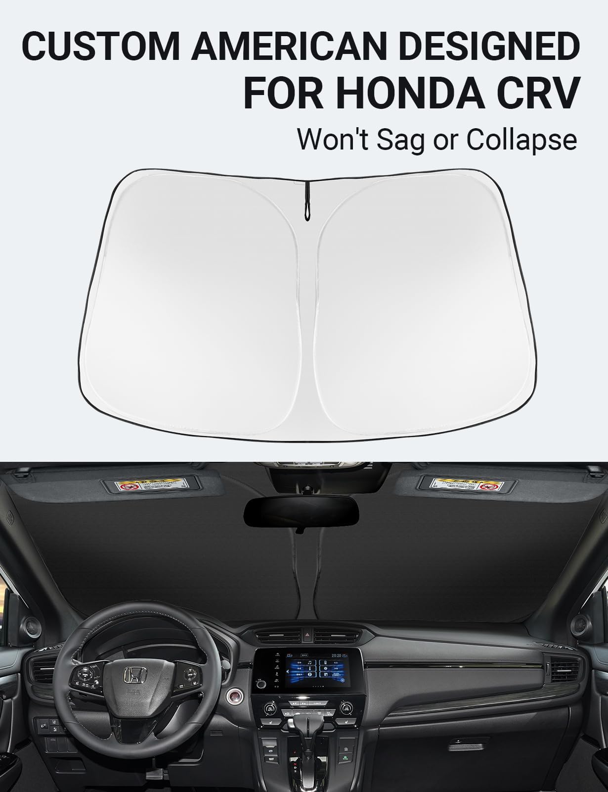 Proadsy 2025 Upgrade Front Windshield Sun Shade Foldable Sunshade Protector Custom Fit 2022 2021 2020 2019 2018 2017 Honda Crv Suv, Lx, Ex, Ex-L, Ex-L Navi, Touring Accessories