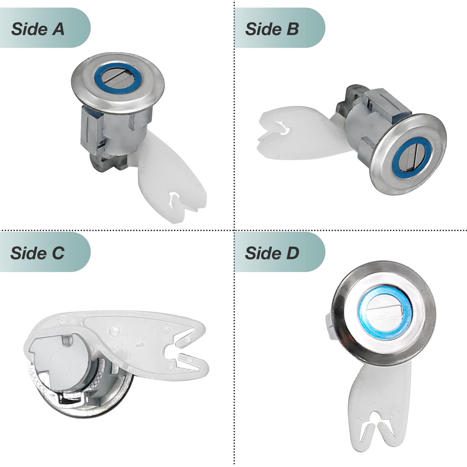 Door Lock Cylinder with Key, Ignition Key Switch Lock Cylinder, Replacemenr for Ford F series 150 250 350 1990-1995 Pickup E150