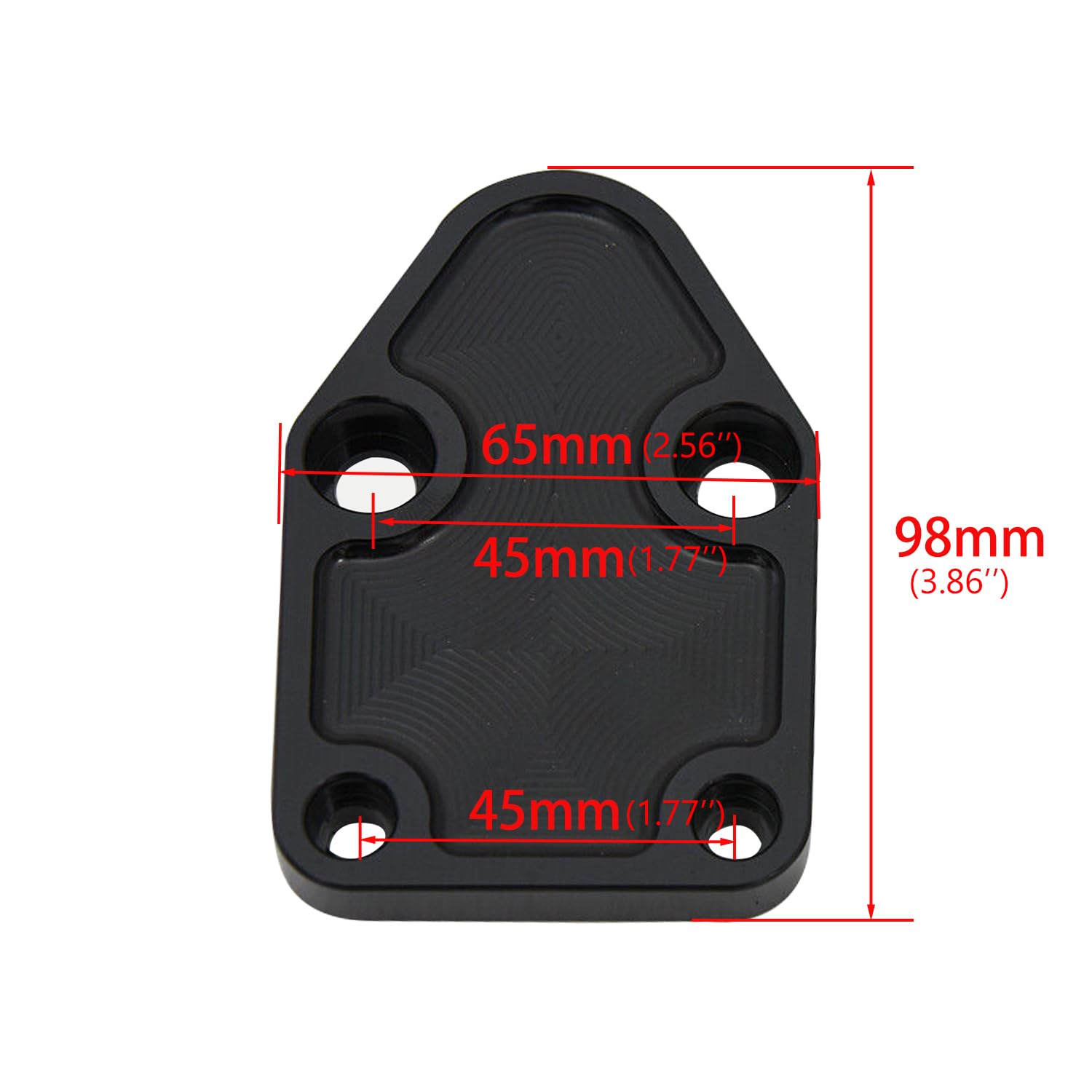 Flashpower Billet SBC Chevy Fuel Pump Block-Off Plate Kit Black Anodized