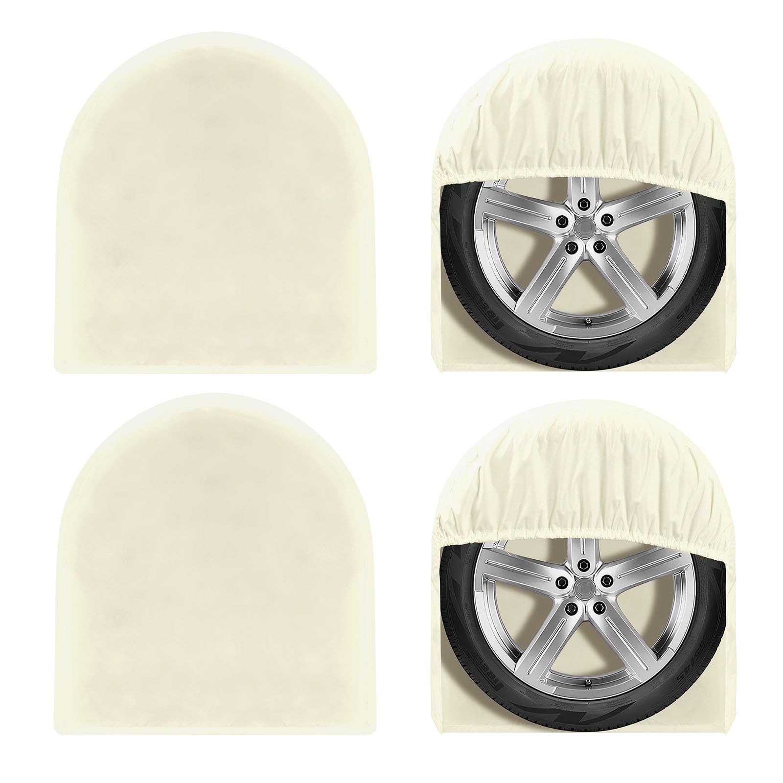 Outdoorlines Outdoor Waterproof Tire Cover Set Of 4 - Uv-Proof Trailer Wheel Cover Windproof Tire Protector For Rv Jeep Trailer