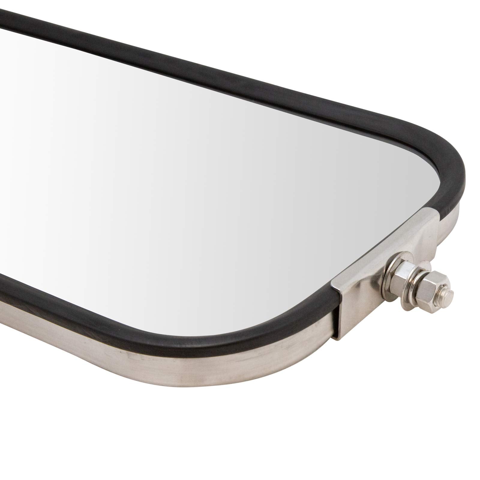 Trq West Coast Mirror Ribbed Back 16X7 Stainless Steel Pair Compatible With Heavy Duty Truck