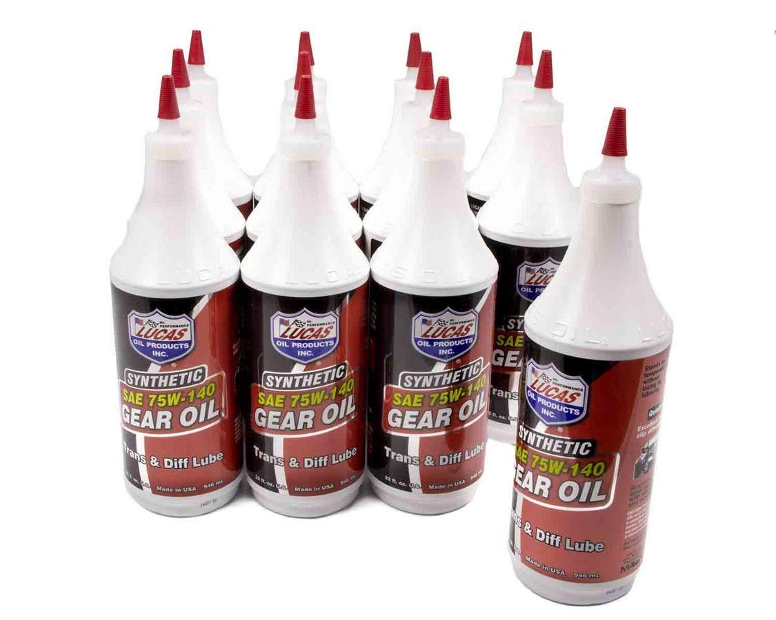 Lucas Oil 10121-12 75W140 Synthetic Transmission And Diff Lube - 1 Quart - Case Of 12