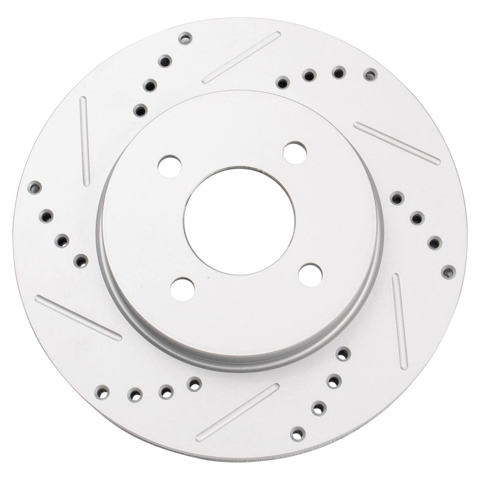 Trq Front Performance Brake Rotors Set Premium G-Coated Cross Drilled & Slotted Compatible With 2012-2019 Nissan Versa 2014-2019