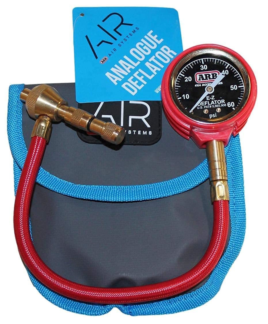 Arb Arb505 Deflator Kit 10-60 Psi Tire Pressure Gauge Rapid Air Down Offroad Kit With Recovery Gear Pouch (Psi)