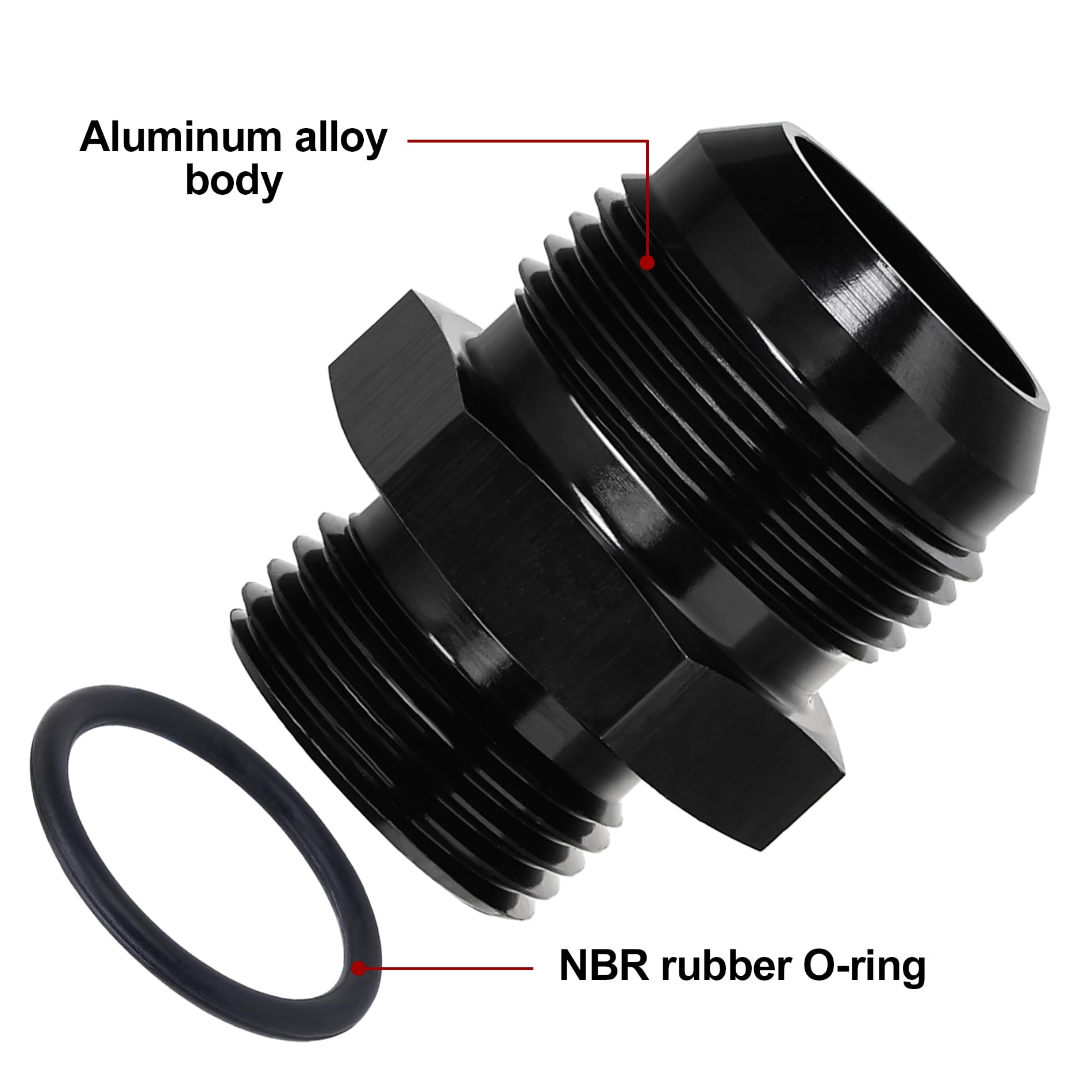 Evil Energy 16An Flare To 12An Orb Male Fuel Rail Adapter Fitting Black