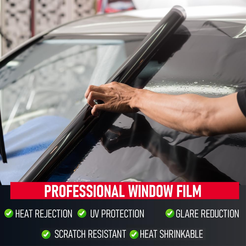 United Professional Window Tint 50% Vlt 40'' In X 100'Ft 1Ply Dyed Upgraded Film - Privacy Window Tint For Car, Home, Blocks Uv/