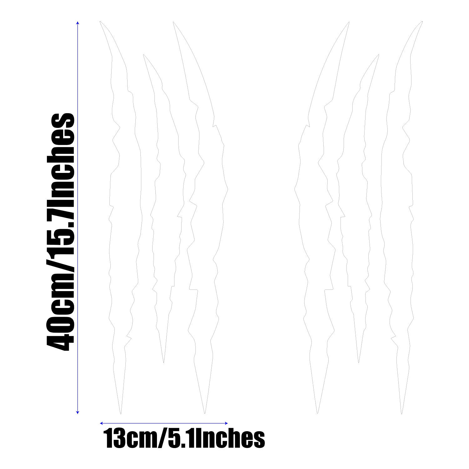 Hungmieh 2Pcs Claw Mark Car Decak, Car Headlight Decal/15.8 Inch, Monster Claw Scratch Stripe Stickers For Dodge Challenger/Char