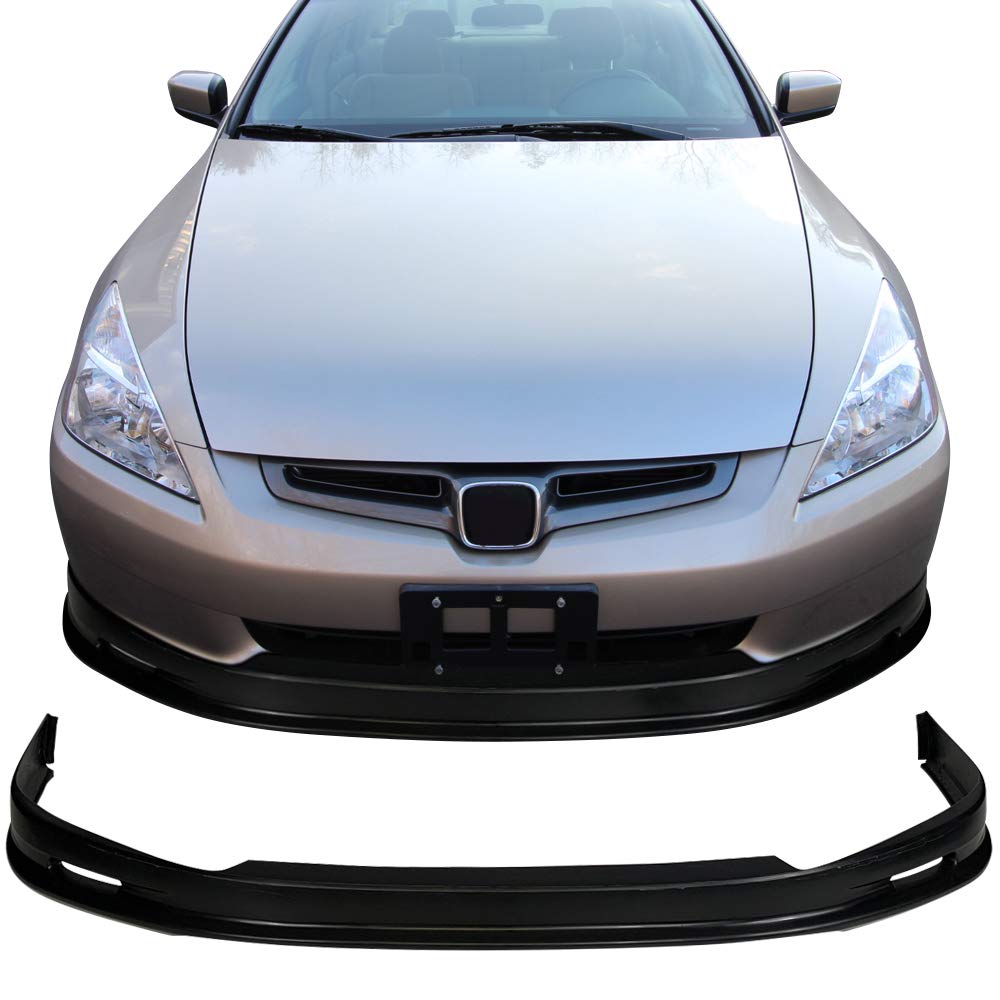 FREEMOTOR802 Compatible with 2003-2005 Honda Accord Sedan Front Bumper Lip, Mug Style Unpainted Black Polyproplyene Spoiler Guar