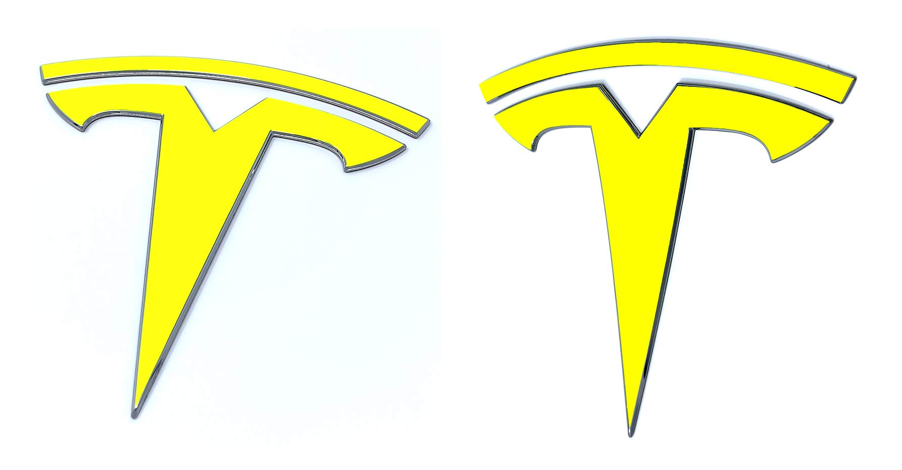 Logo Decal Wrap For Tesla Model Y, 4-Pc Set (Neon Yellow)