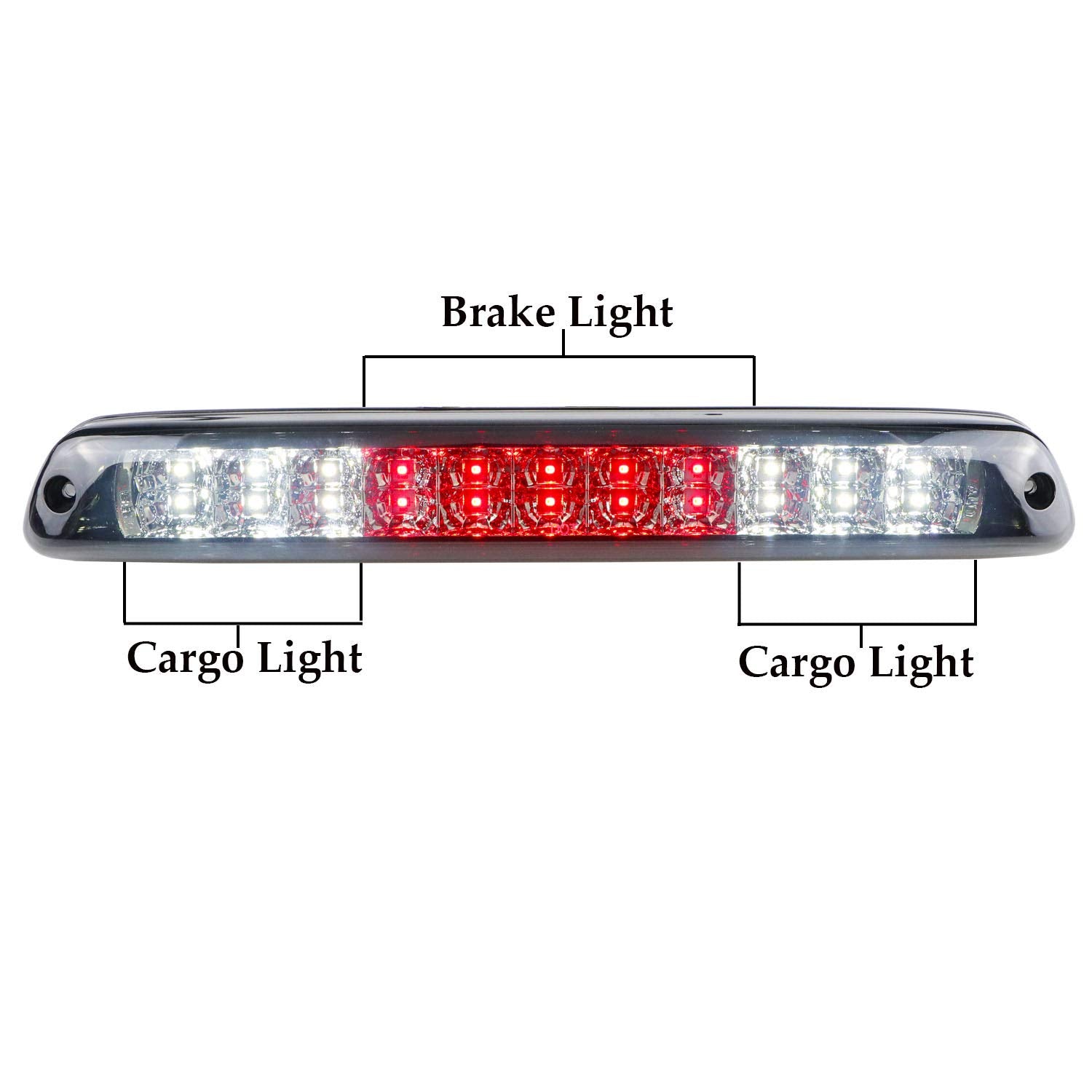 Replacement For 04-12 Chevy Colorado 04-12 Gmc Canyon Led High Mount Led 3Rd Tail Brake/Cargo Light (Chrome+Smoke)