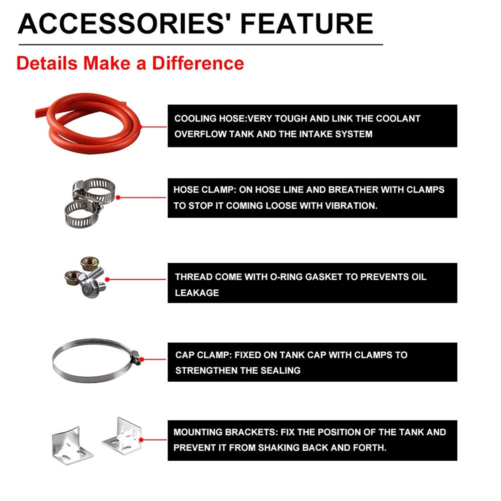 Ryanstar Universal Car Radiator Coolant Tank 800Ml Coolant Expansion Tank Overflow Oil Catch Tank Cooling Catch Bottle Reservoir Aluminum Billet Black