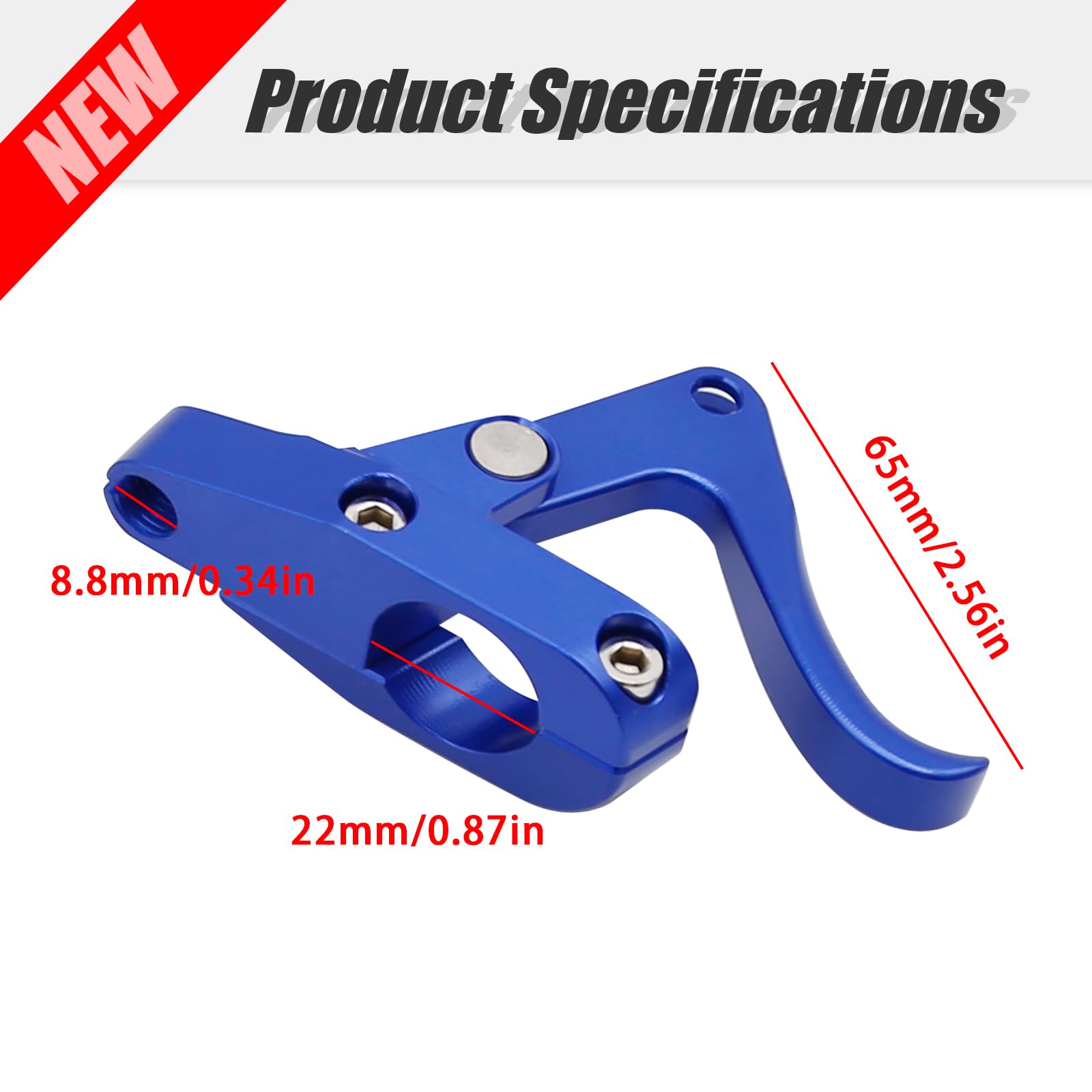 Aynaxcol CNC Finger Throttle Clutch Lever 7/8'' Handlebar Motorcycle Replacement for Wave Runner (Blue)