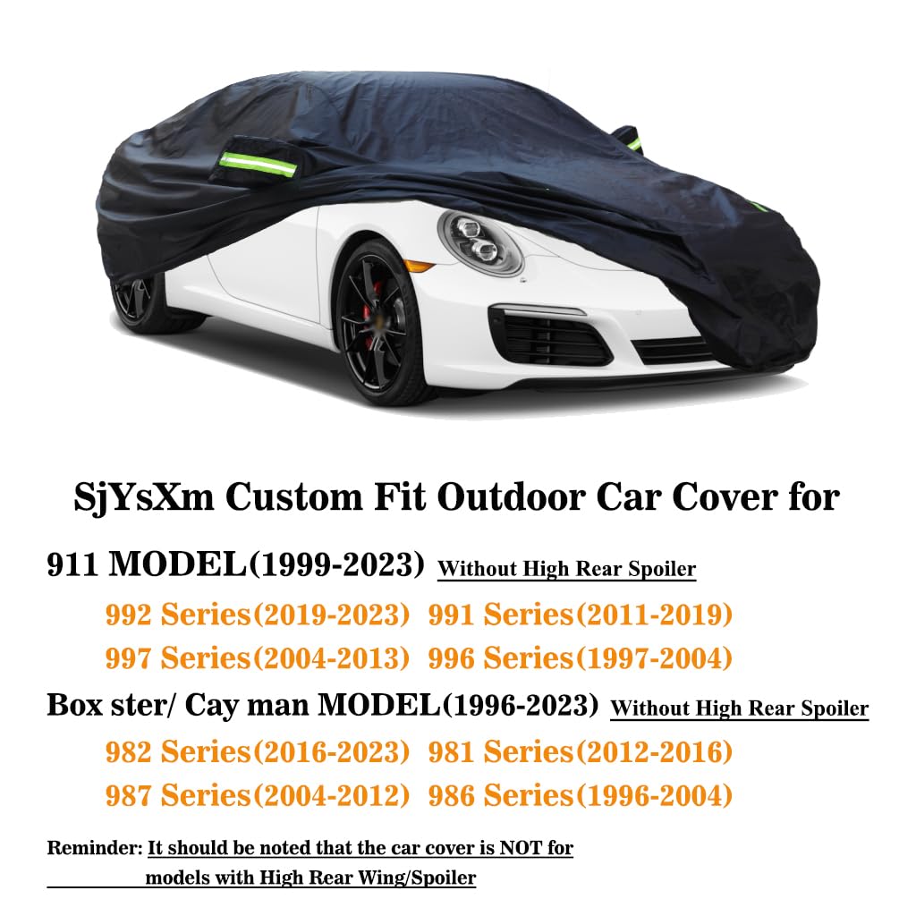 Sjysxm Custom Car Cover Compatible With Porsche 911 996 997 991 992 1998-2025 911 Carrera Targa Turbo, All Weather Waterproof Ra