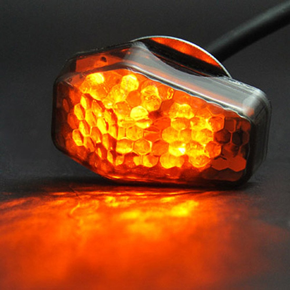 15 Amber Led Flush Mount Smoke Turn Signal Indicator Blinker Light Universal For Motorcycle Sport Street Racing Bike