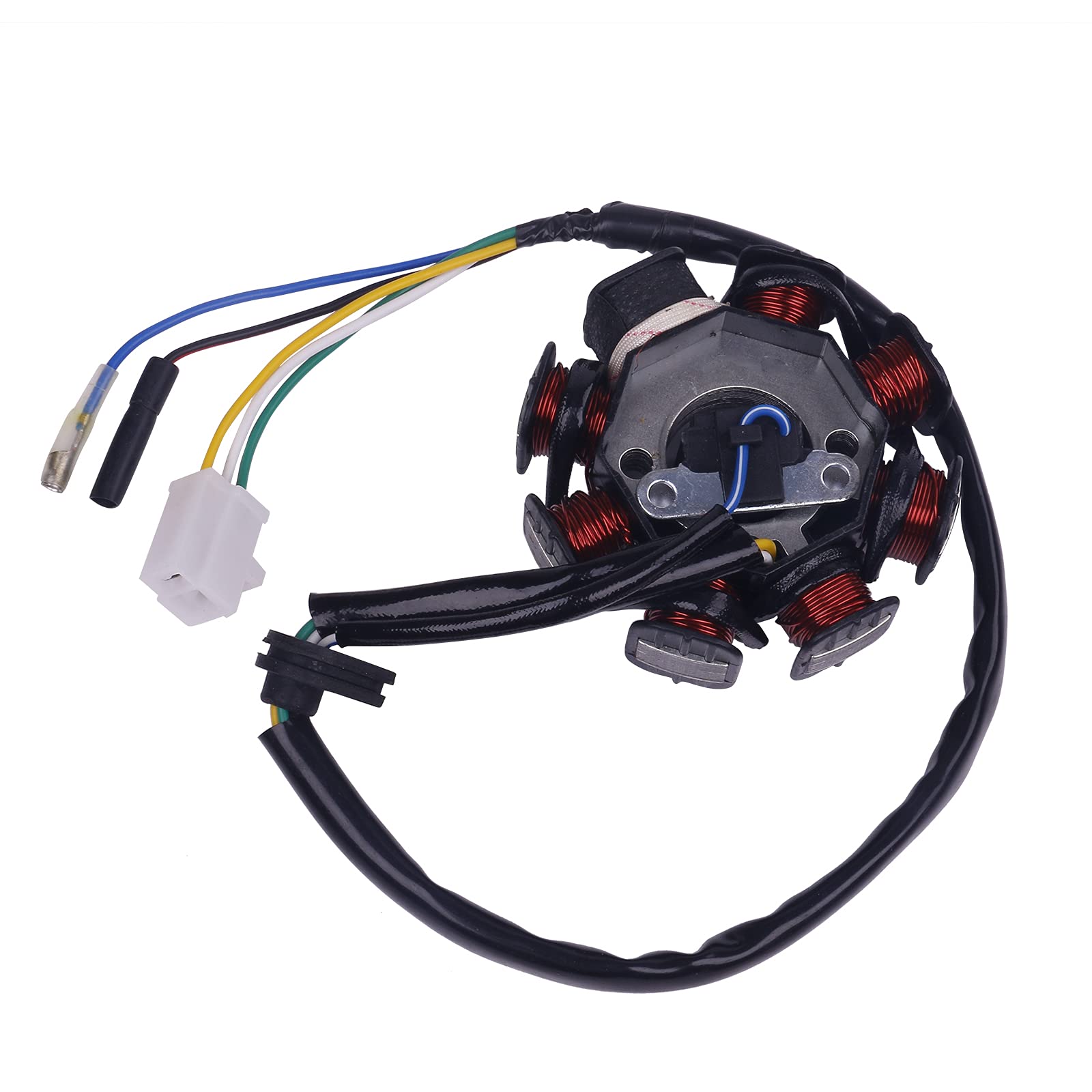 Glixal GY6 49cc 50cc 80cc 100cc 8 poles Magneto Stator for 139QMB 139QMA 147QMD Scooter Moped ATV Go-kart Buggy Engine Taotao Jo