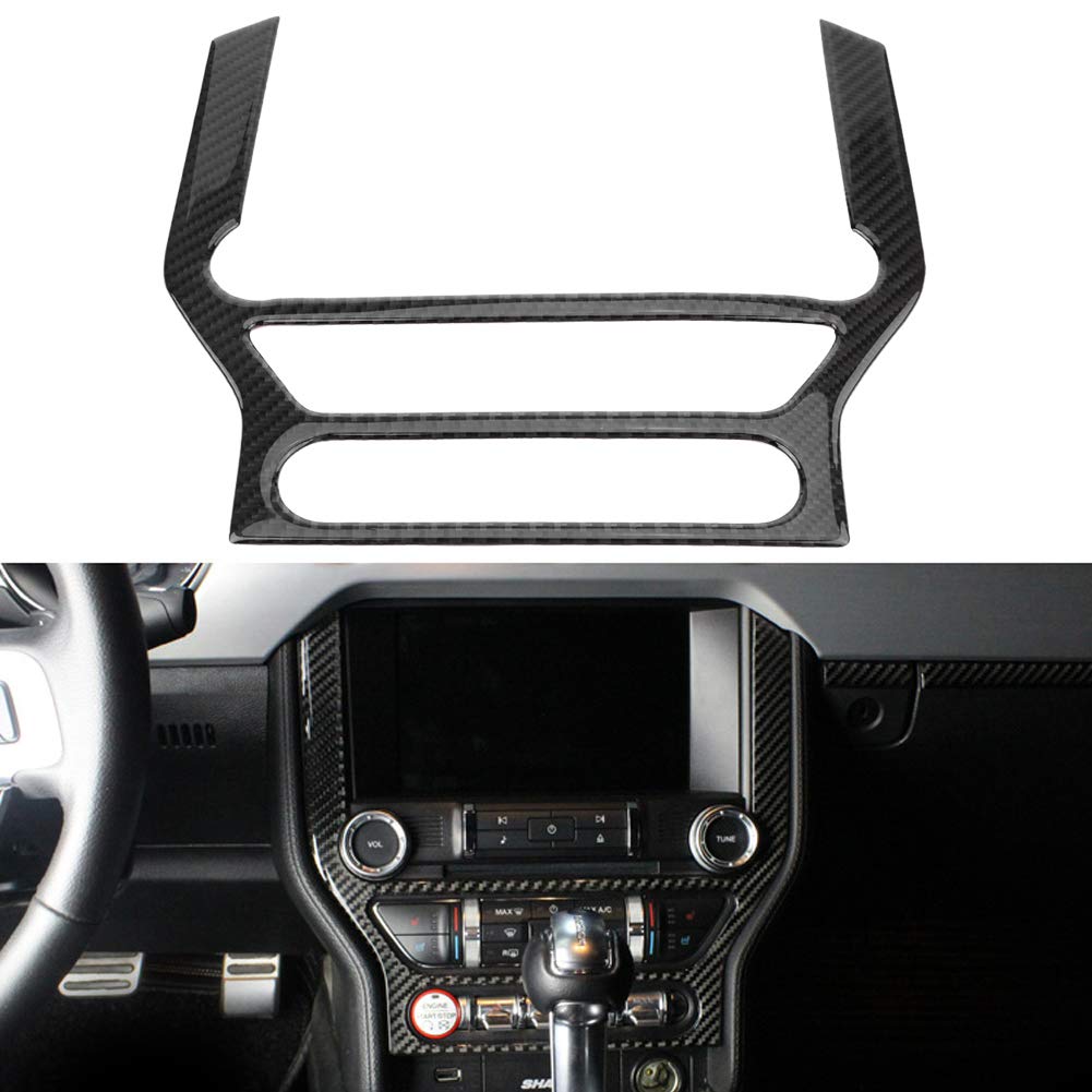 Acouto Carbon Fiber Center Console Panel Trim For 2015-2017 Multimedia Center Console Panel Frame Decorative Trim Sticker Car Styling Sticker Decals