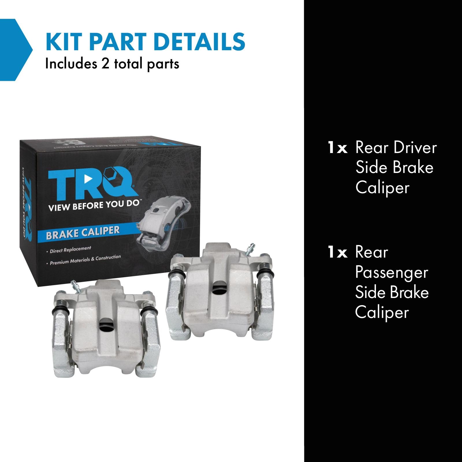 Trq Rear Brake Caliper Set Compatible With 2007-2012 Lexus Es350 2008-2012 Toyota Avalon 2007-2011 Camry