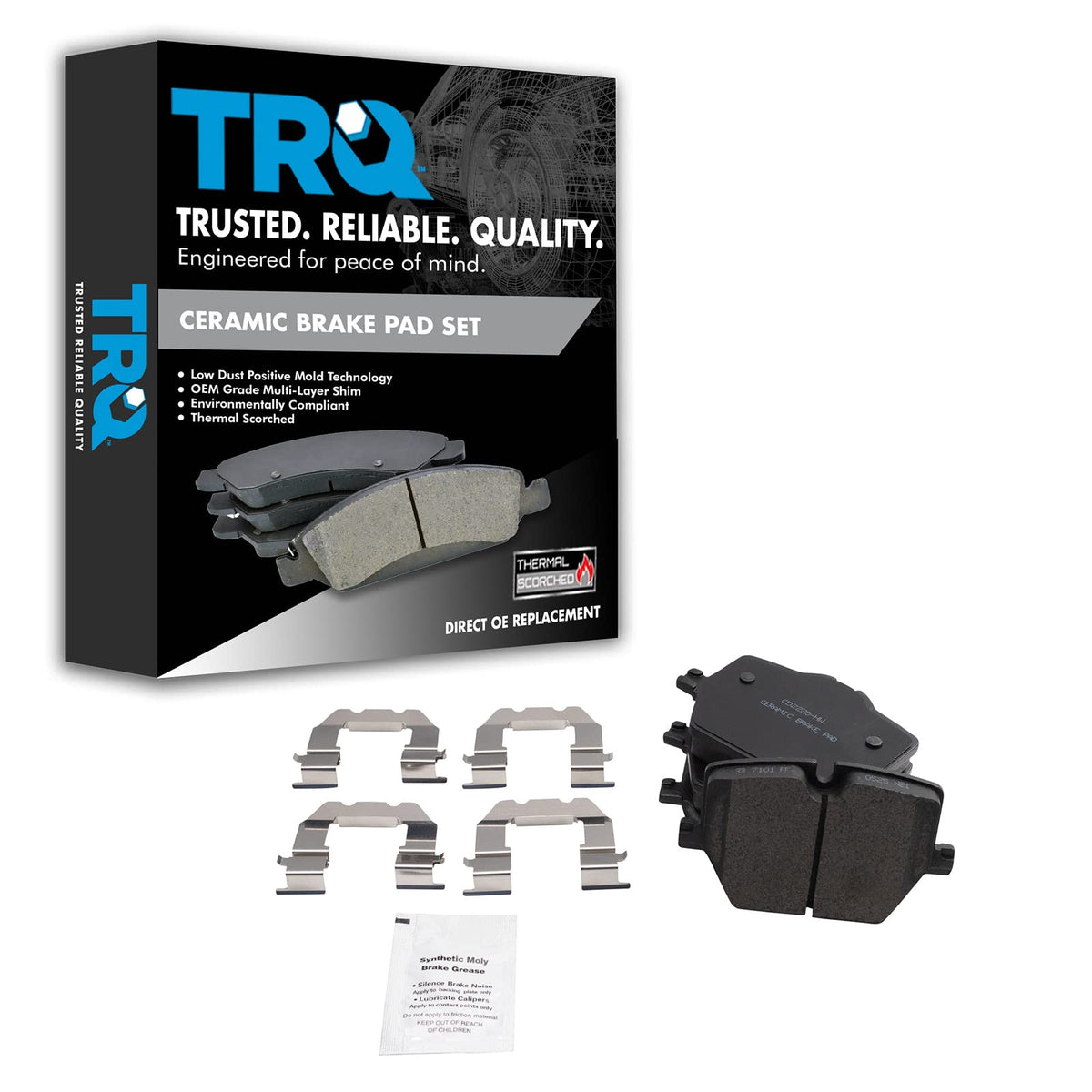 TRQ Rear Brake Pads Ceramic Compatible with 2019-2021 BMW 330i 330i xDrive 2020 M340i M340i xDrive Z4 Toyota GR Supra CD2220