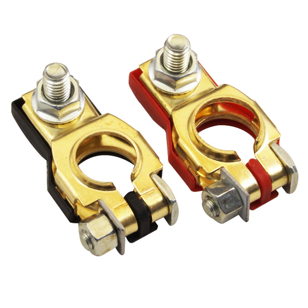 Ampper Battery Terminals Set W/ M8 Nut, Compatible For Nissan Altima Murano Pathfinder Maxima Quest Rogue Titan Versa Etc, 243407F000 And 243407F001 (1 Pair)