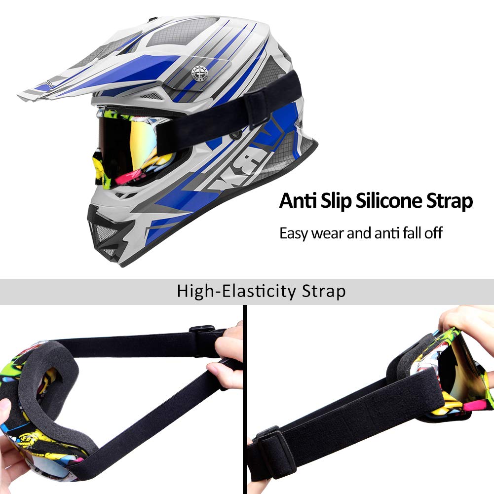 Motorcycle Goggles Atv Goggles Motocross Goggles Windproof Dirt Bike Goggles Dustproof Off Road Goggles Scratch Resistant Skiing