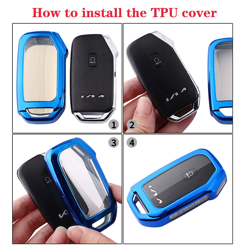 Horande Remote Soft Tpu Key Fob Cover Case Fit For 2020 2021 2022 Kia Ceed Cerato Forte Niro Seltos Sx Turbo Sorento Soul Tellur