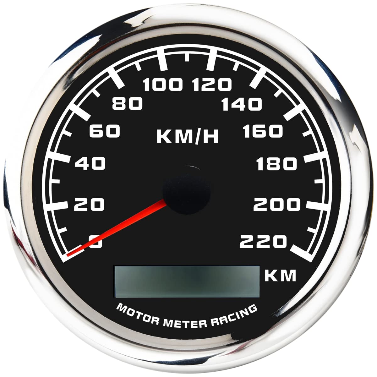 Motor Meter Racing W Pro 85Mm 3-3/8'' Gps Speedometer Digital Odometer 220 Kmh Waterproof Black Dial White Led For Car Truck Mar