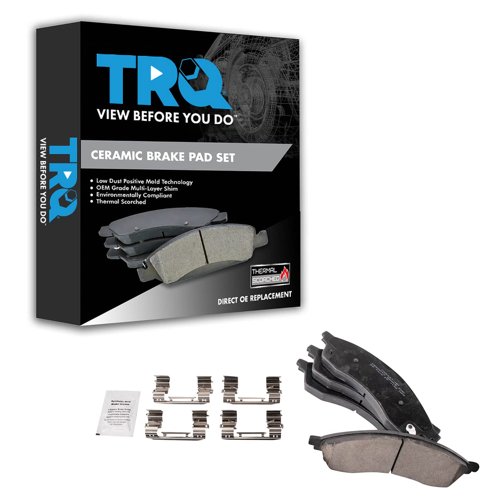 TRQ Front Brake Pads Ceramic Compatible with 2021-2022 Ford Edge Lincoln Nautilus