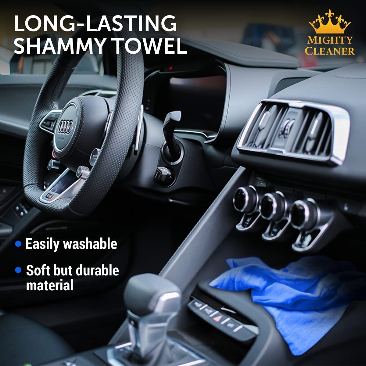 Premium 2Pk + 1 Free Shammy Cloth For Car Drying - (26X17) - Super Absorbent Chamois Towel For Car - Reusable Shammy Towel For Car - Scratch-Free Car Drying Towel
