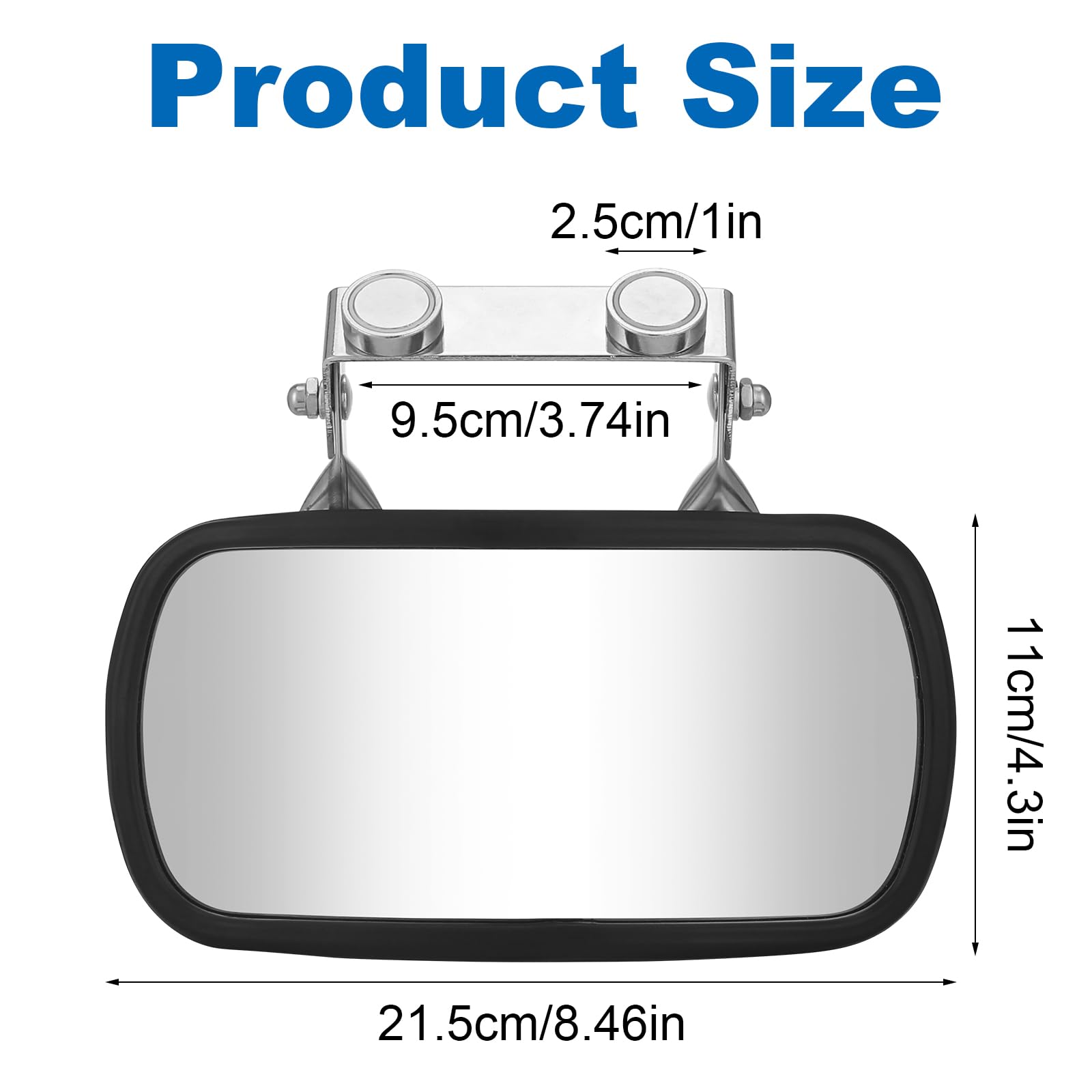 Strong Magnetic Tractor Side Mirror Compatible With Kubota Mahindra John Deere Tractor Accessories, Golf Cart Rear View Mirror,
