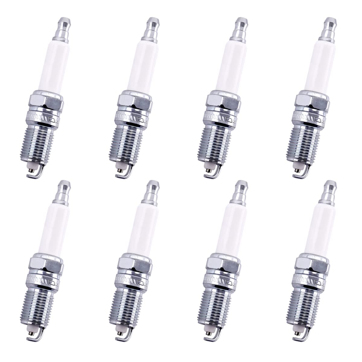 MAS Set of 8 Ignition Coils Pack & Platinum Spark Plugs & Wires Set Compatible with Chevrolet Cadillac GMC Suburban Express Silv