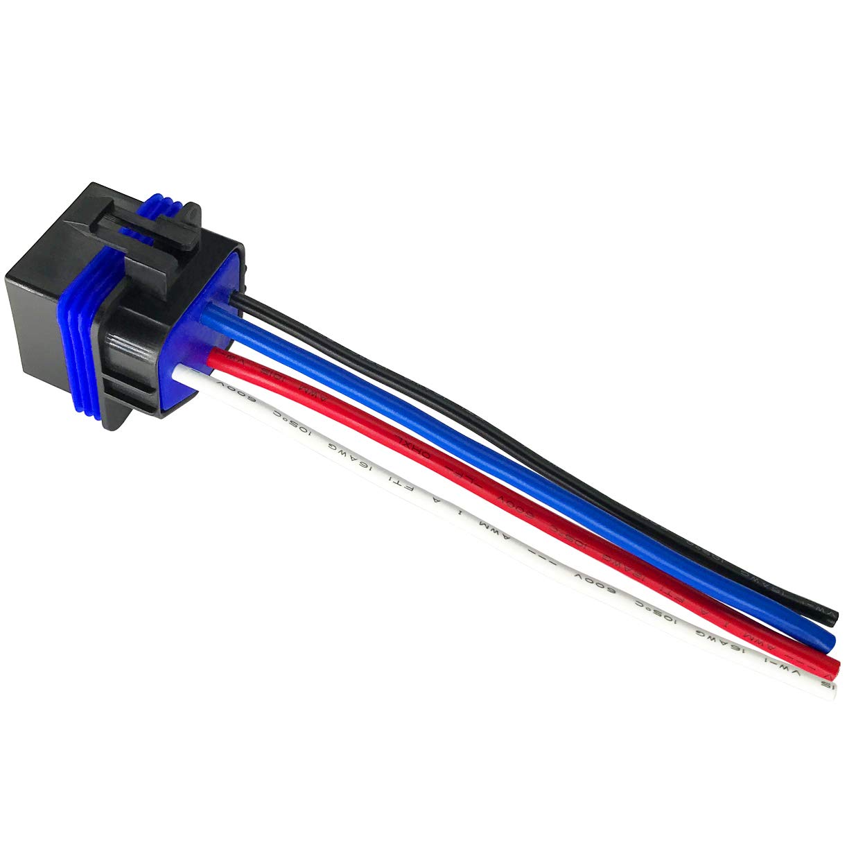 Irhapsody 4-Pin 40/30Amp 12V Dc Waterproof Relay With Harness - Heavy Duty 12 Awg Tinned Copper Wires, 5 Pack Spst Automotive Re