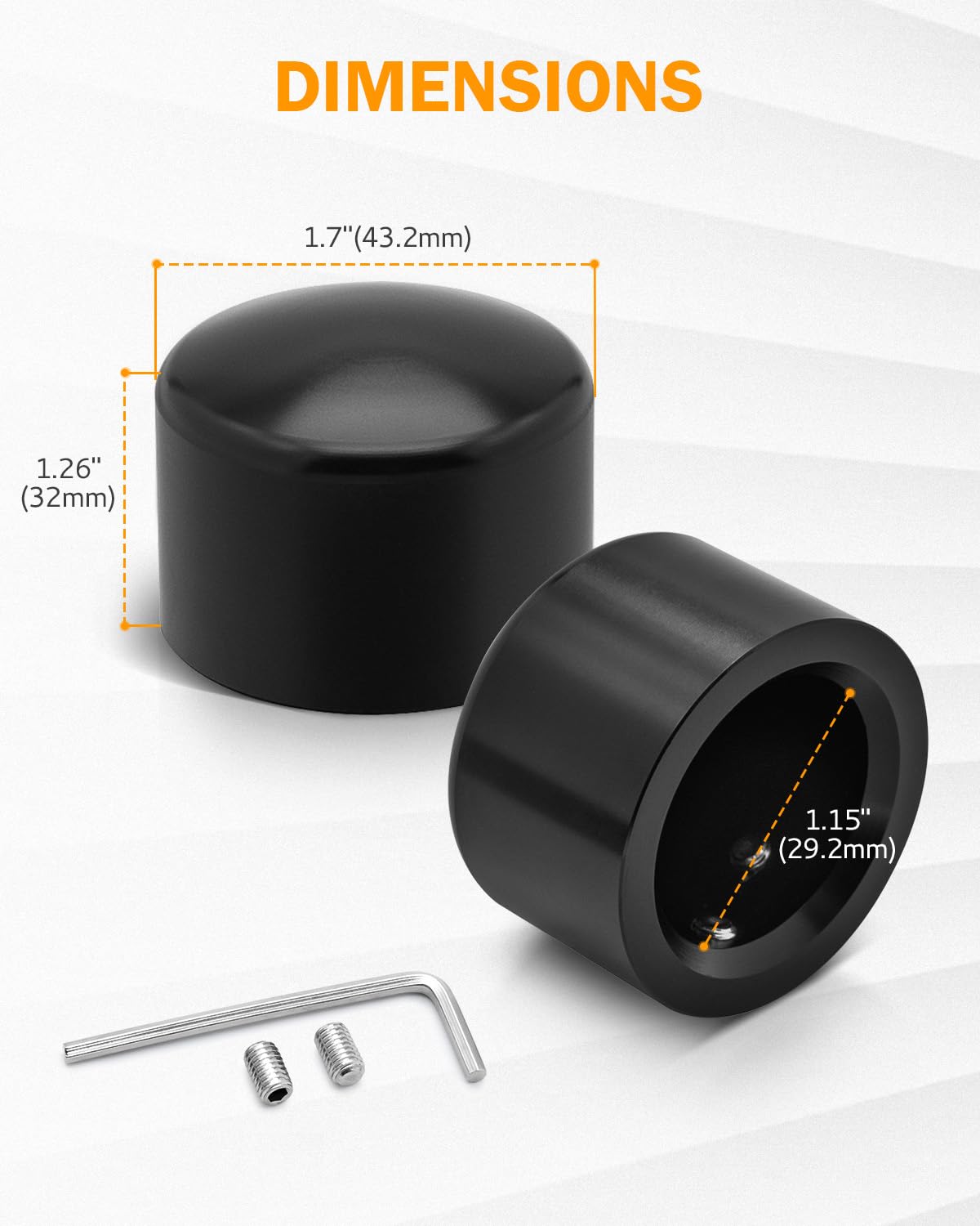 Pbymt Black Front Axle Nut Covers Caps Compatible For Harley Davidson Softail Sportster Dyna Touring Road King Electra Street Glide 2002-2023