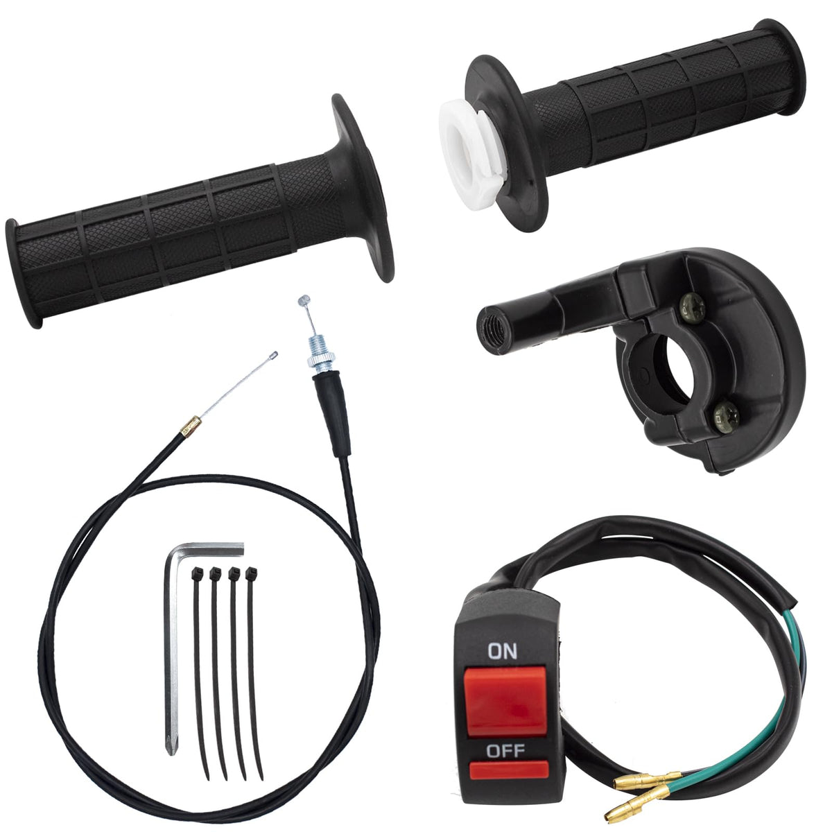 Mini Bike Throttle Cable Kit 7/8'' Handle Grips Assembly For Coleman Ct200U Ct200U-Ex Bt200X Baja Warrior Mb165 Mb200 212Cc 196Cc 6.5Hp Mini Bike Go Kart Pit Dirt Bike Parts