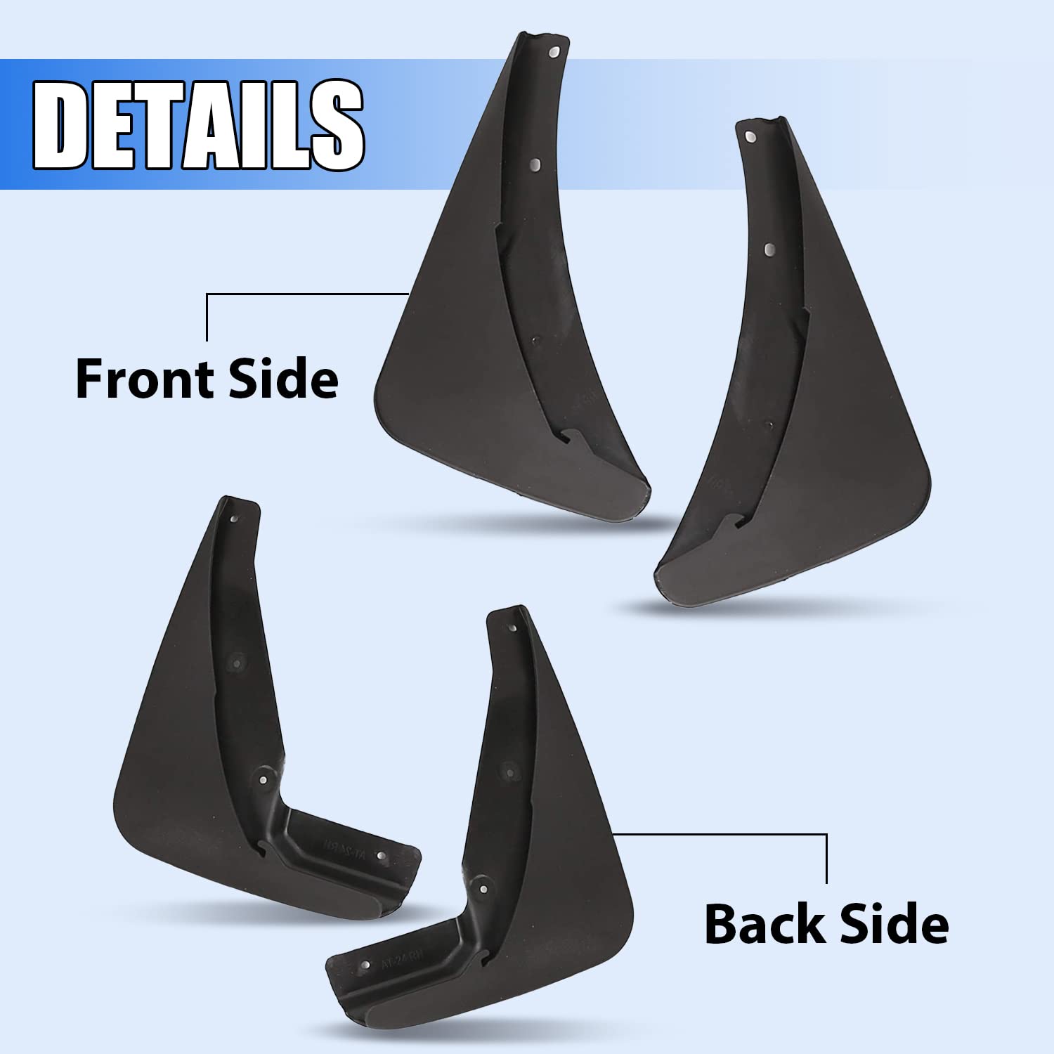 ECOTRIC Heavy Duty Mud Flaps Guards Compatible with 2015-2023 Dodge Challenger Replacement for 82214141 82214142 Mud Flaps Mud G