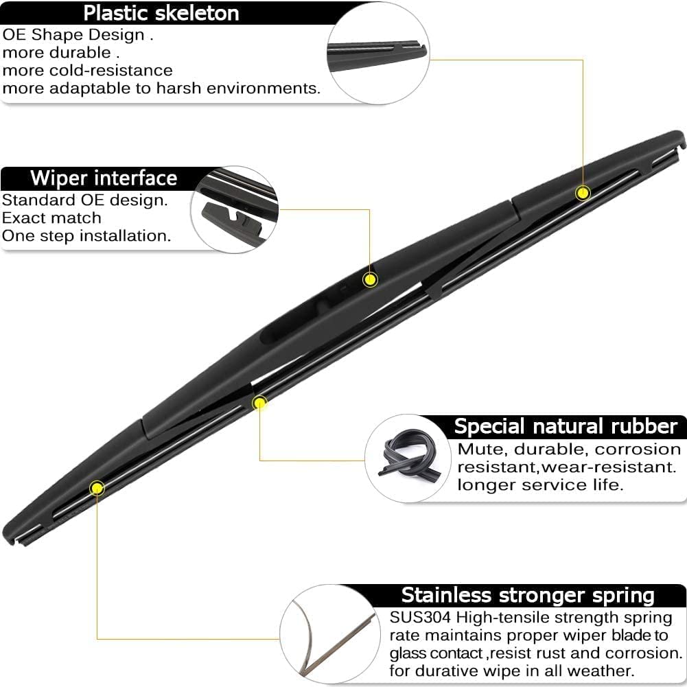 Autoboo 24''+18'' Windshield Wipers With 12'' Rear Wiper Blade Replacement For Nissan Pathfinder 2005-2012, Nissan Xterra 2005-2