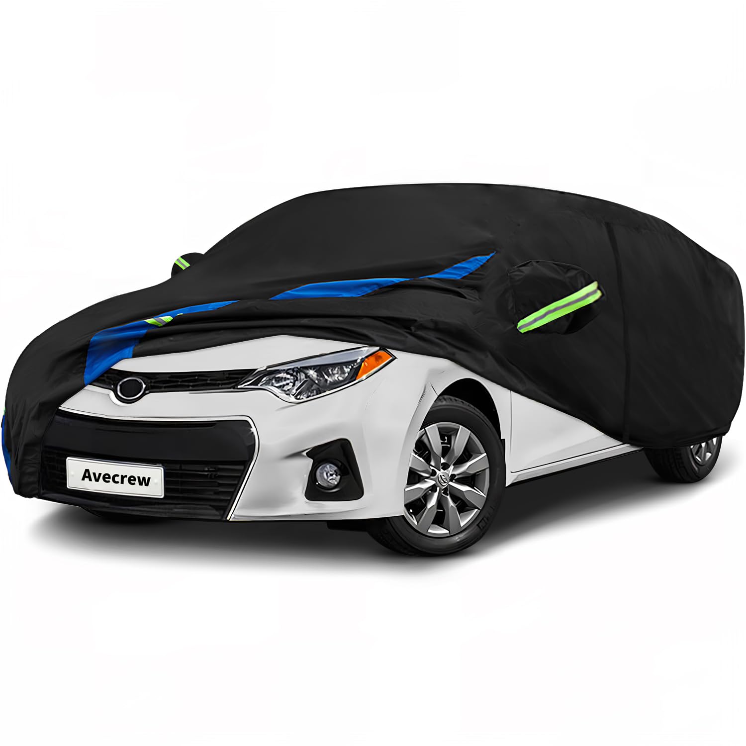 Avecrew Car Cover Custom Fit For Toyota Corolla, Waterproof All Weather Full Exterior Cover Rain Snow Uv Protection Cover With S
