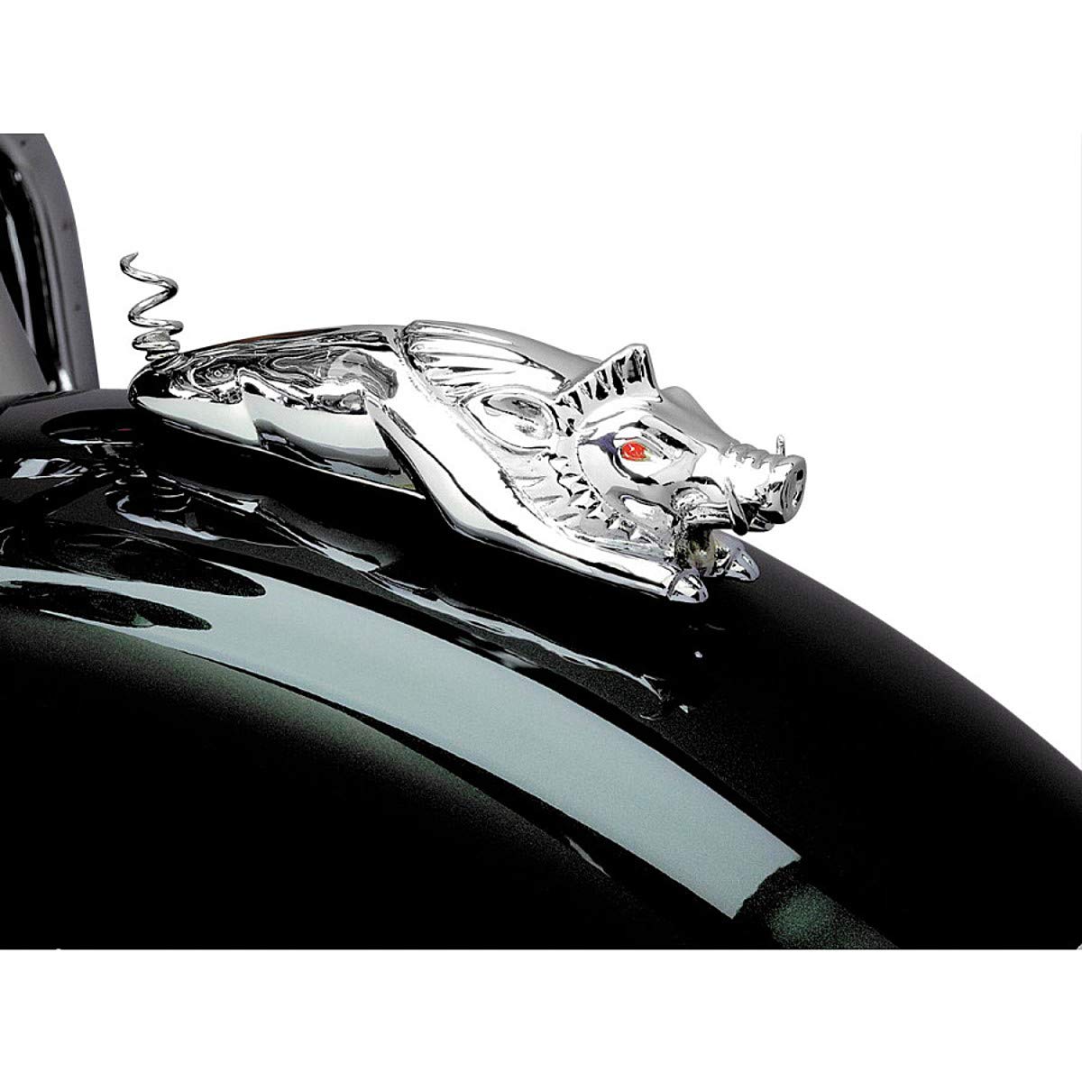 Kuryakyn 9022 Motorcycle Accent Accessory: Front Fender Wild Boar Ornament with Illuminated Eyes, Universal Fit for 12V Applicat