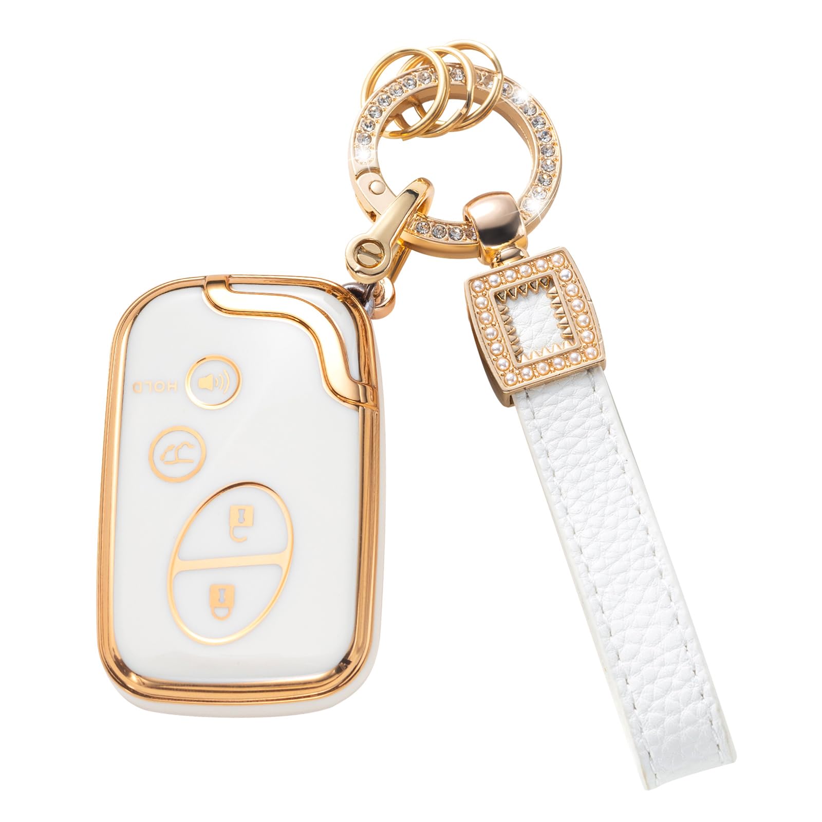 Cacarlike For Lexus Key Fob Cover With Lexus Keychain, Car Key Fob Case Compatible With Lexus Gx460 Rx350 Es350 Is250 Gx460 Lx57